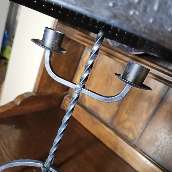 Primitive Farmhouse Punched Tin Shade Candle Holder. - Picture 4 of 8